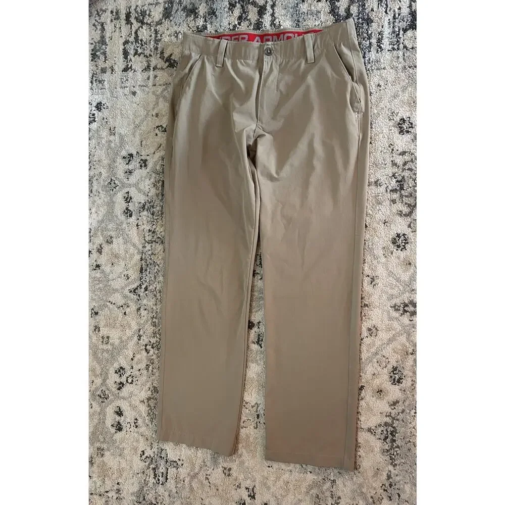 Under Armour Tan Athletic Performance Chino Pants Men’s 34x30 Golf Straight Leg